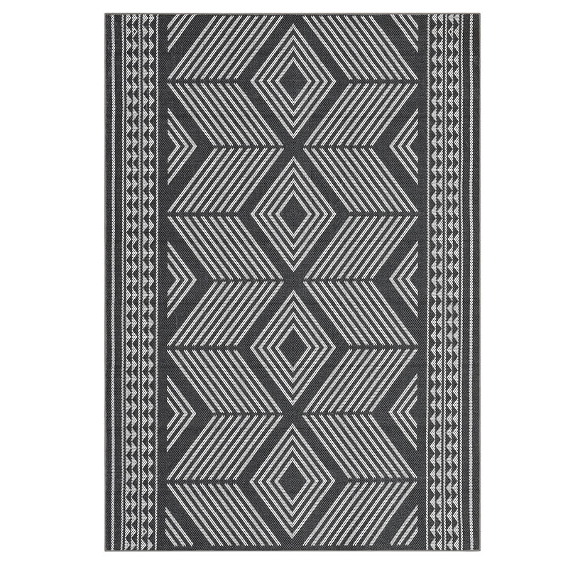 Machine Washable Area Rugs, Modern Geometric Area Rugs with Non-Slip Backing, Stain-Resistant Low Pile Carpet, Contemporary Accent Rugs for Living Room, Bedroom