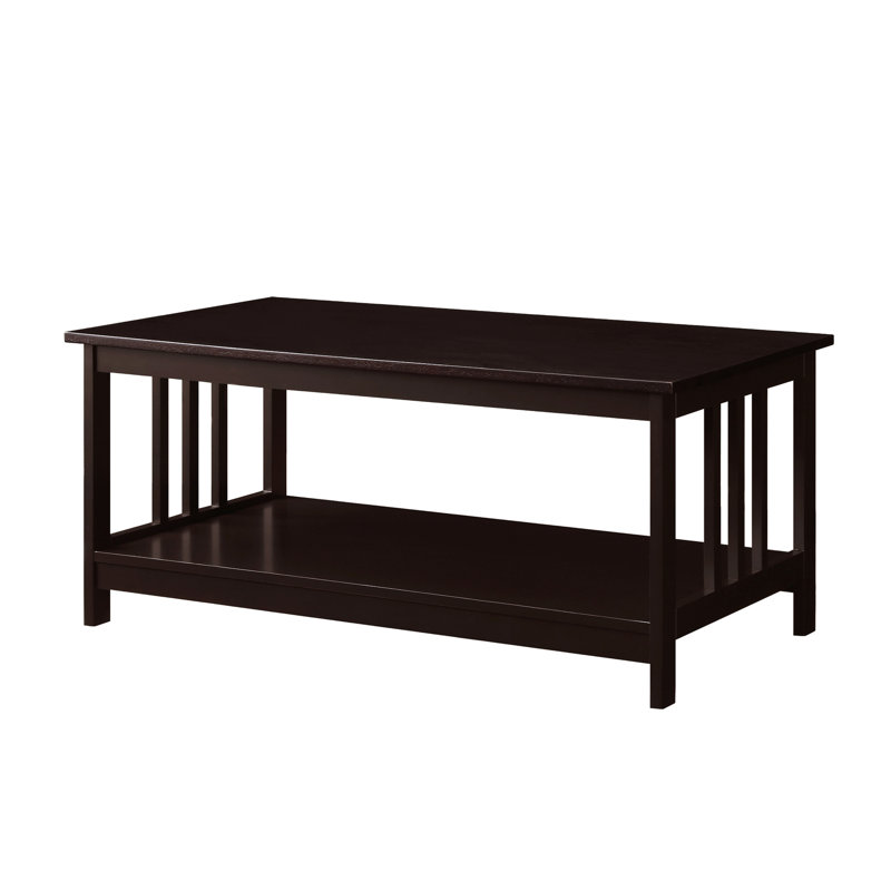 Aidia 39.50" Coffee Table with Shelf, Espresso