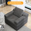 Chaise simple convertible en lit, mousse gris foncé, lit convertible pratique, coussins