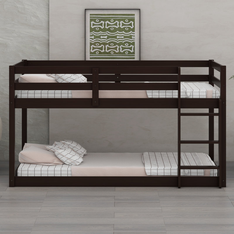 Lit superposé en bois avec échelle, Espresso