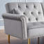 Canapé contemporain en velours gris avec rembourrage confortable et pieds de lit en métal avec revêtement doux