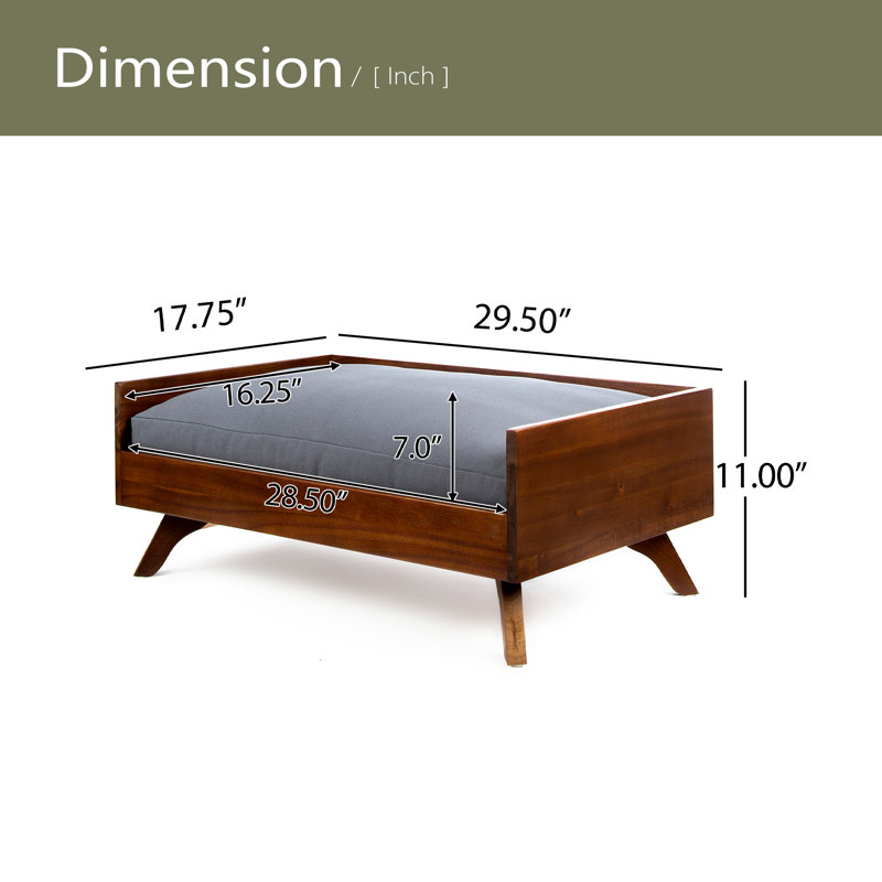 SOLID WOOD DOG BED