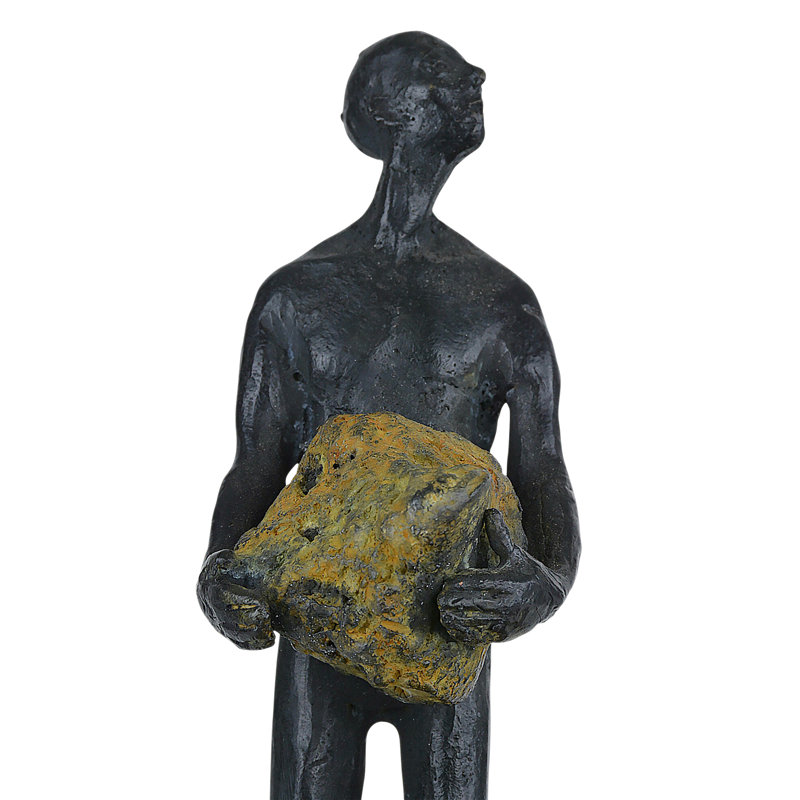 Man On Rock Small Bronze