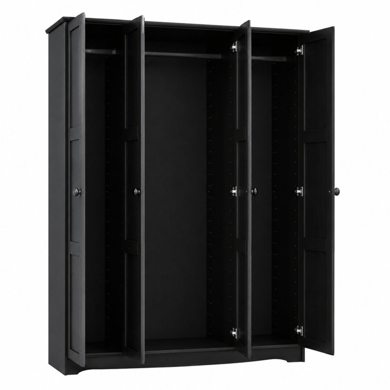 Armoire-penderie 100% bois Arieyana, Noir