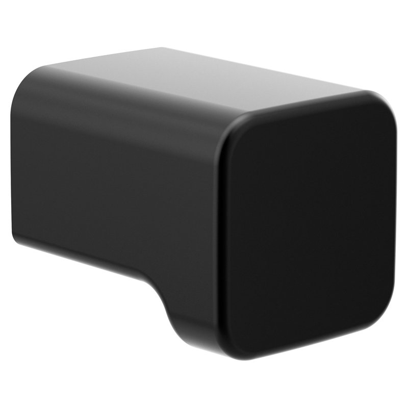 90 Degree 13/16" Length Rectangle Knob, Matte Black