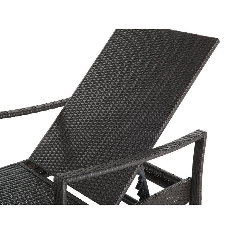 192cm Long Reclining Single Chaise with Cushions, White, Dark Brown