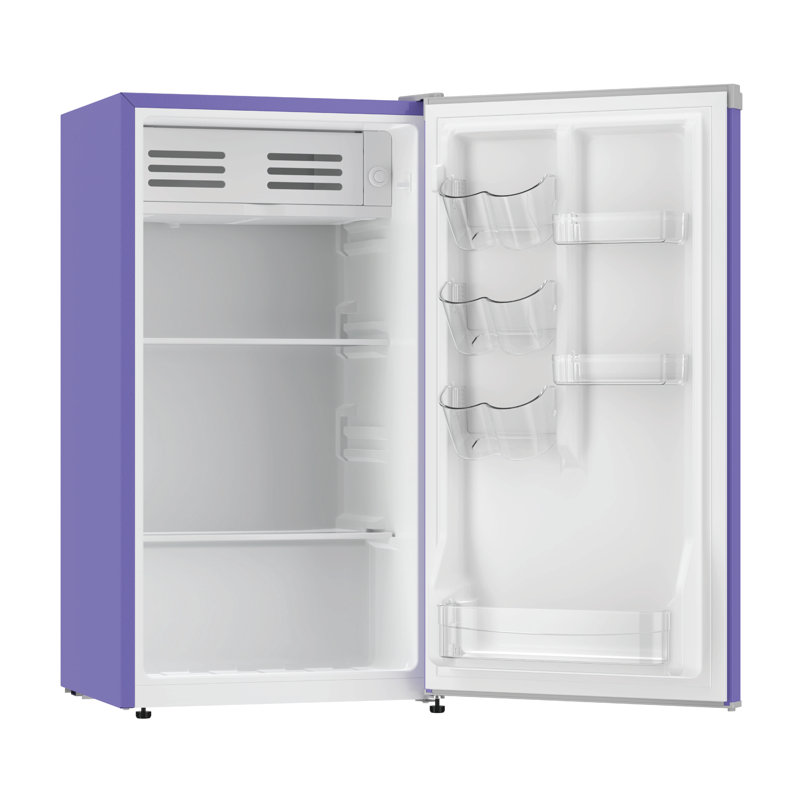 Arctic Chef 3.2 Cu. Ft. Compact Refrigerator with Chiller Freezer Section, Adjustable Thermostat, Glass Shelves, Can Dispenser, Reversible Door, Purple