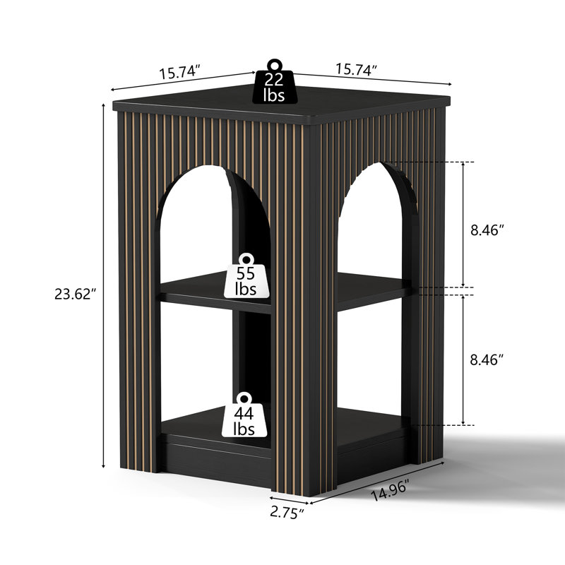 Table de bout Farmhouse, Noir