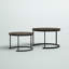 Ensemble de tables basses rondes 2 pièces Lavish Home - Tables gigognes, gris-brun