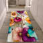 Tapis à motif floral en médaillon floral-315591848