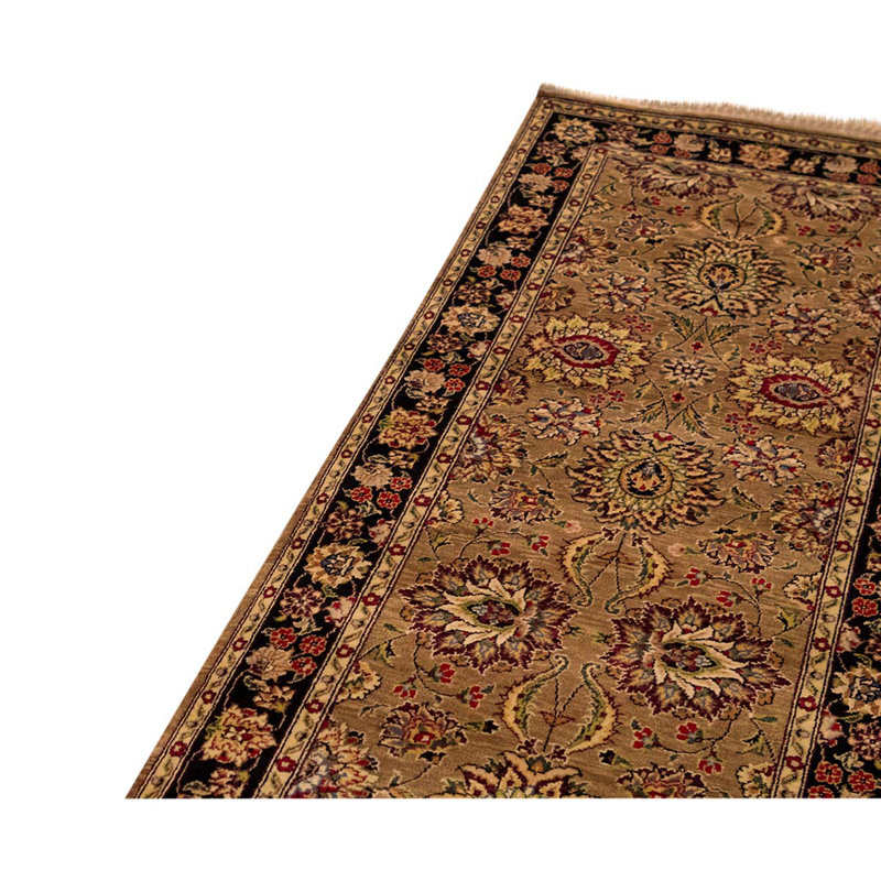 Wool Oriental Area Rug in Brown/Red/Black