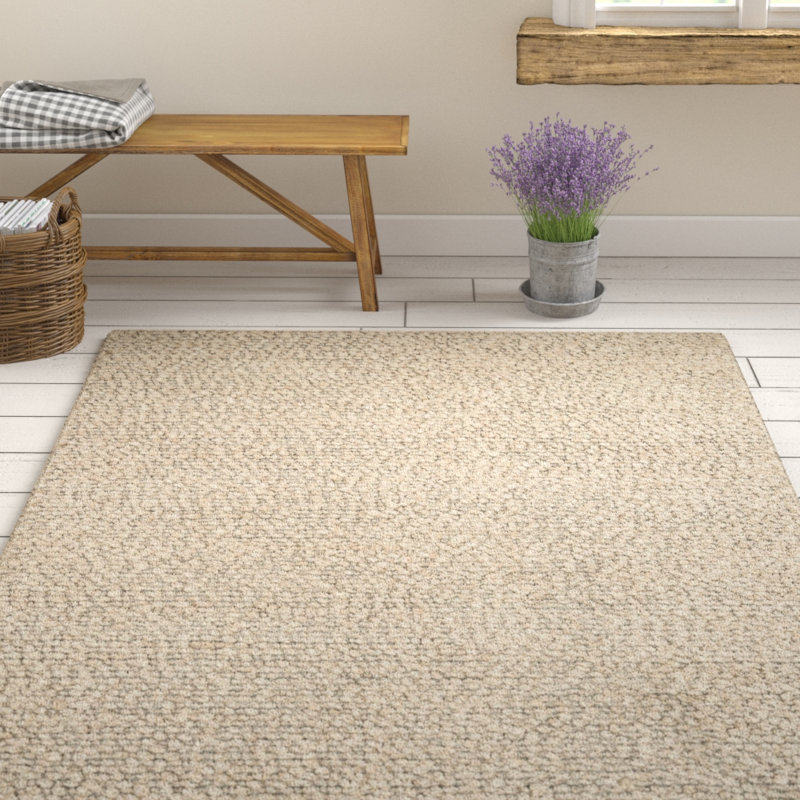Tapis couleur avoine en laine tissé à plat à la main Charte, Rectangle 11 pi 6 po x 15 pi