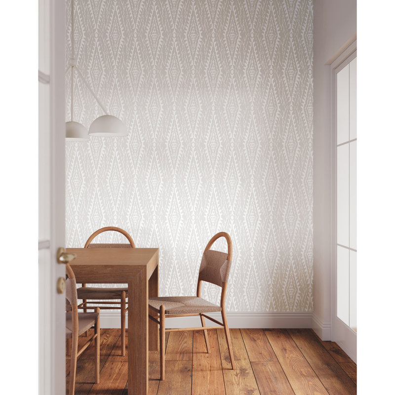 Rousseau Geometric Wallpaper Roll, Gray