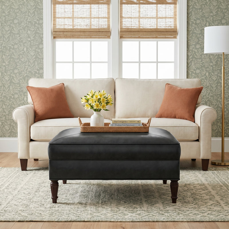 Etta Leather Ottoman