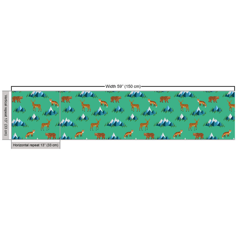 Lenard Deer Fox Bear Mountains Fabric