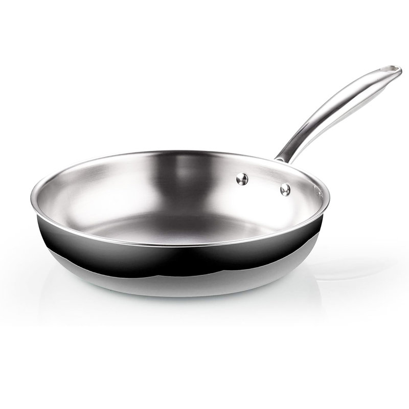 Cook N Home Tri-Ply Clad Stainless Steel Saute Fry Pan 10-inch