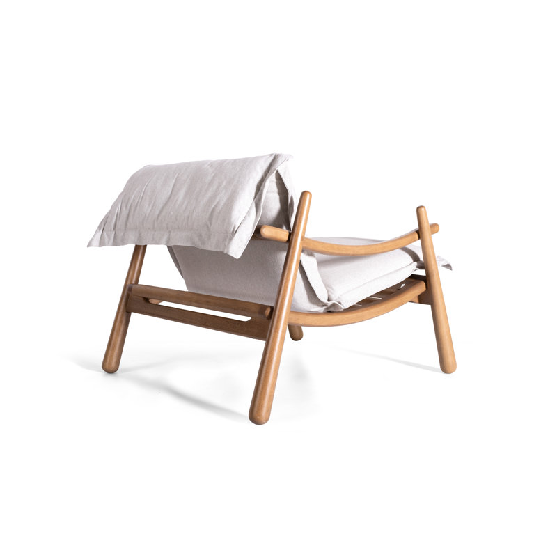 Fauteuil Becca Living, Mélange de polyester beige