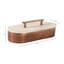 Travertine And Metallic Decorative Box With Lid - Functional Keepsake And Storage Box Solution - Home Decor Organizer Box - 12", Tan & Bronze