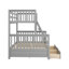 Lit superposé simple au dessus d'un lit double avec tiroirs Jhala Kids-1044908635
