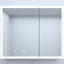 36 po Armoire à pharmacie rectangulaire en aluminium argenté encastré / à fixation en surface avec tablettes réglables en verre trempé, charnières silencieuses, affichage de l'heure sur 12 heures, DEL miroir