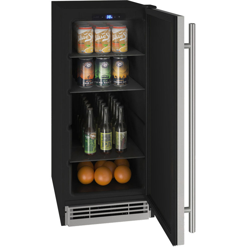 U-Line 14.94'' W Mini Fridge, Silver