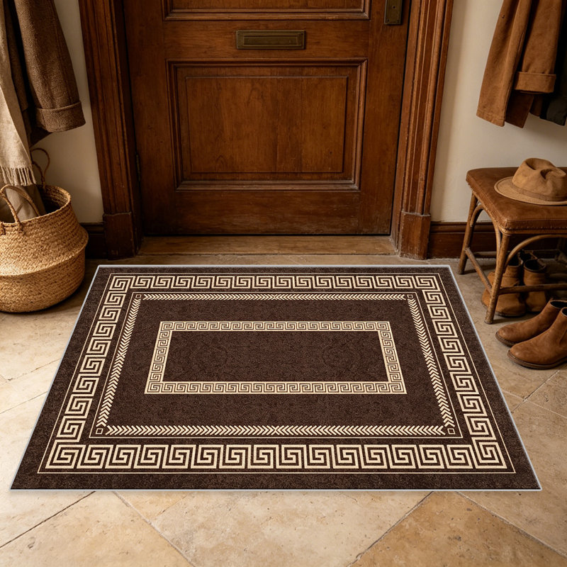 Dark Brown Beige carpet-easy to clean, machine-washable, soft and comfortable; suitable for door mats, kitchens, living rooms, bedrooms, corridors, and laundry areas. Easy to clean, durable carpet for home decoration.