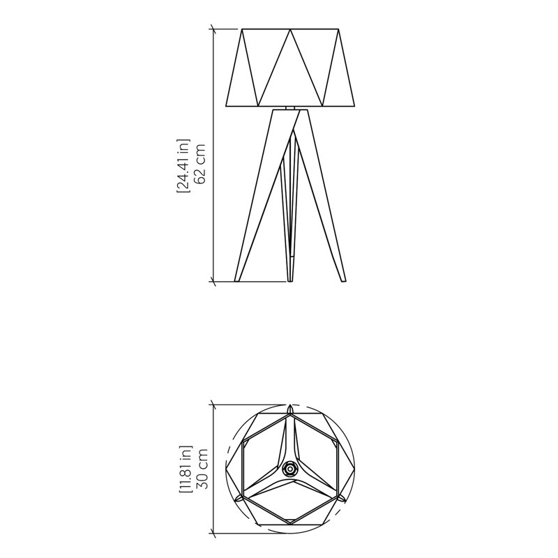 Facetado Desk Table Lamp, Louro Freijo