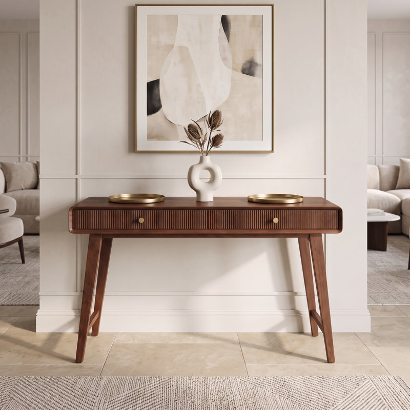 Hudson Solid Wood 2-Drawer Console Table/Writing Desk