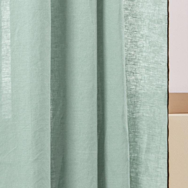 Carlina Pencil Pleat Semi Sheer Sliding Curtain, Width 350 x Drop 280cm, Light Blue
