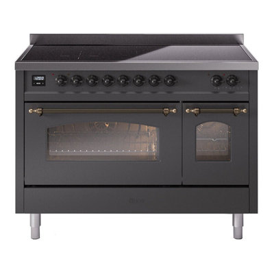 Cuisinière à induction 48 pouces avec 6 éléments à induction ILVE Nostalgie II Series (porte en verre)