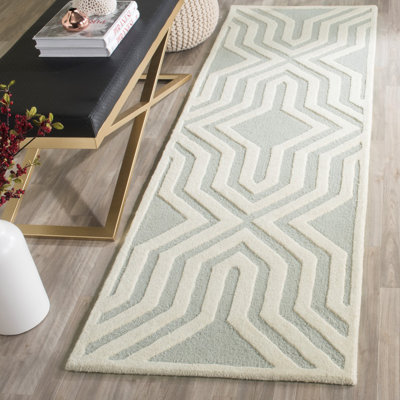 Tapis géométrique en laine touffeté à la main Deedgra