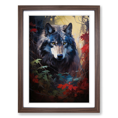 Wolf Hard Edge No.3 - Single Picture Frame Print on Wood