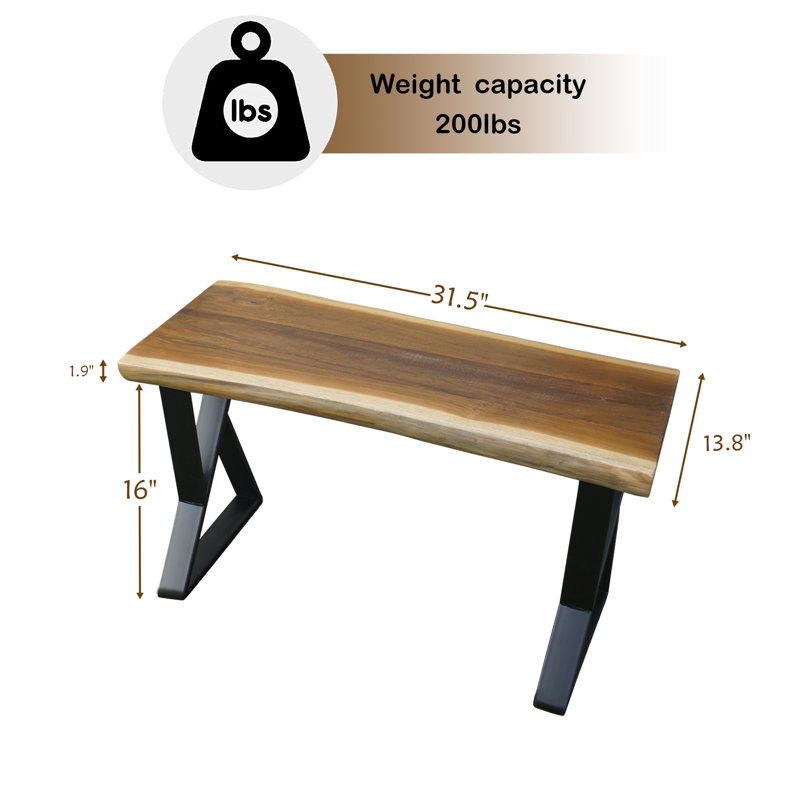Outdoor Bench, 45.7cm H x 80cm W x 35.1cm D