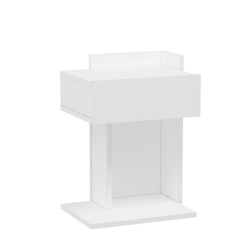 Rauha 41cm W Particle Board Bedside Table, White