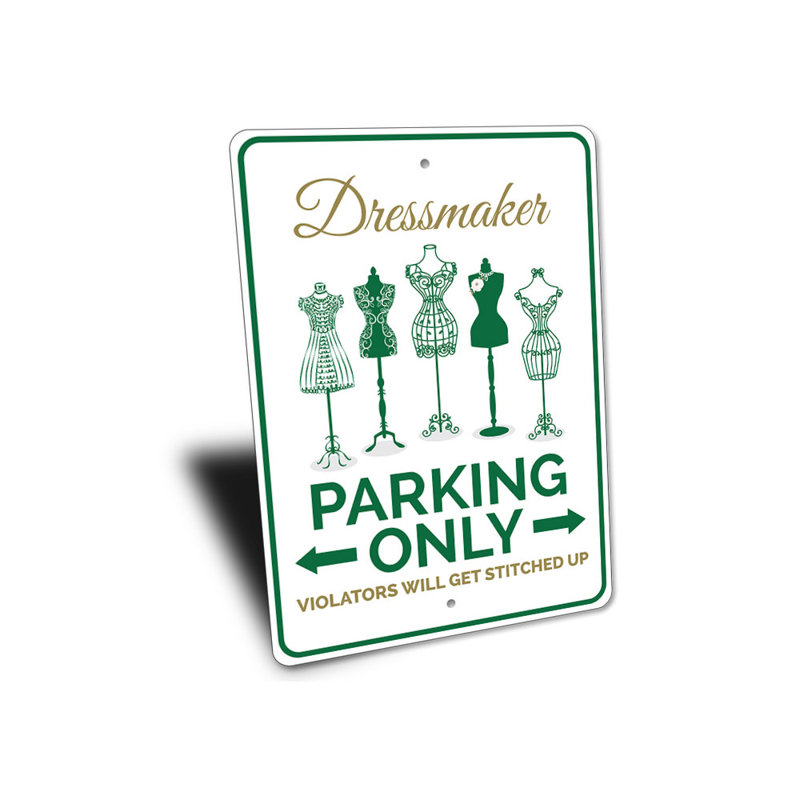 Enseigne de garage en aluminium Dressmaker, H 18 po x l 12 po x P 0,06 po