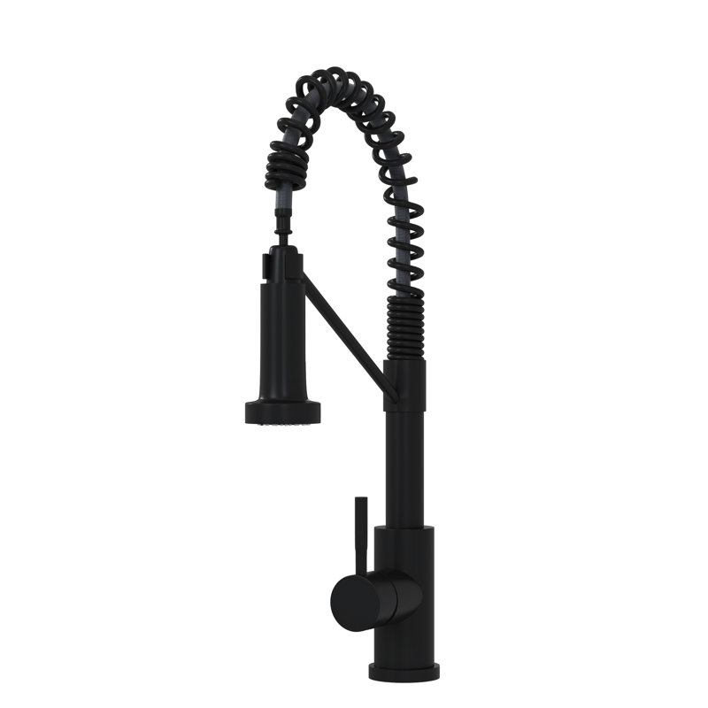 Matt Black 19" Kitchen Faucet - Single Handle, Made From Stainless Steel 304 For Durability Modern Style Matte Built With A Functional Bathroom