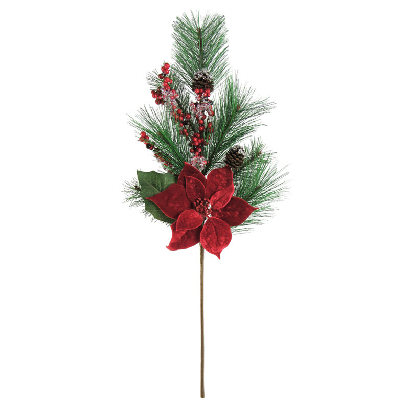 Vaporisateur de Noël artificiel en forme de poinsettia en cristal