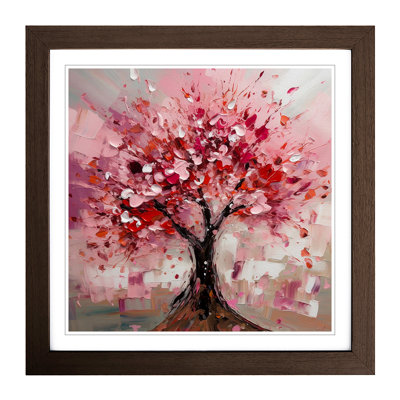 Cherry Blossom Tree Abstract Expressionism - Framed Print
