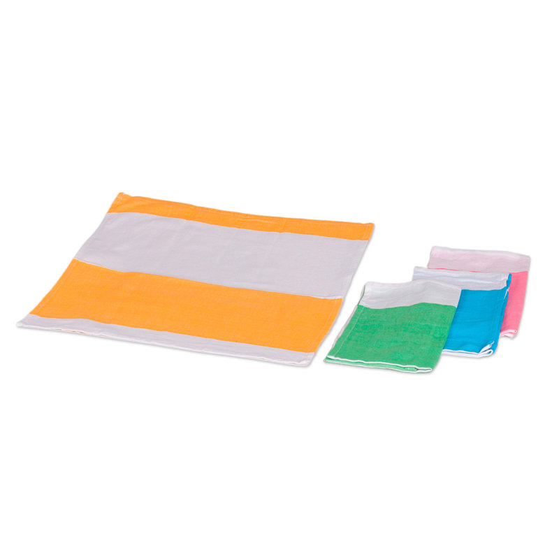 Ensemble de 4 serviettes en coton faites à la main Latitude Run®