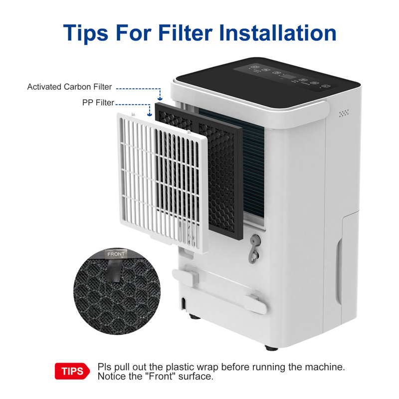 Shinco 30-Pint White Portable Dehumidifier with Air Purifier