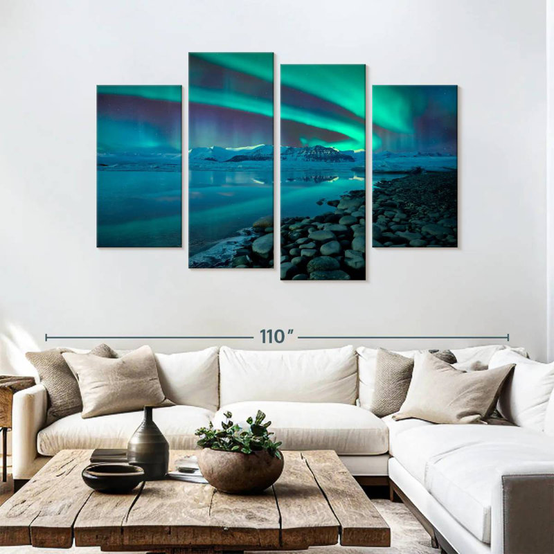 Alvord Jokulsarlon Northern Lights, H 54 po x l 84 po