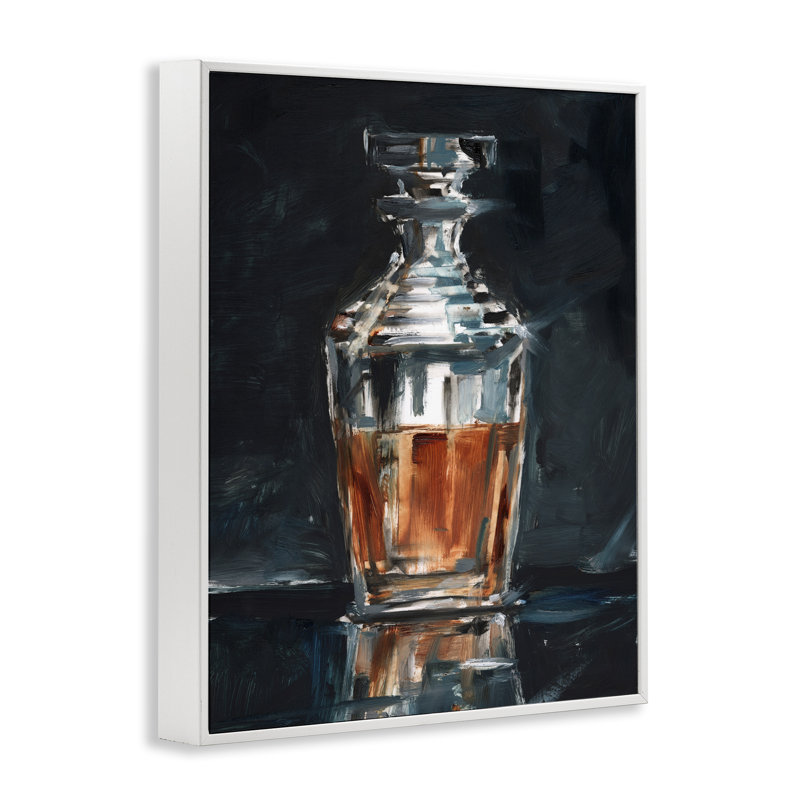 «Whiskey Decanter Still Life Art» par Ethan Harper, Estampe numérique encadrée blanc bord de mer, H 30 po x l 24 po