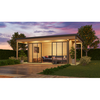Gartenhaus / Outdoor-Küche / Homeoffice / Sauna / Wellness Domeo 4 Loggia, 578x401,9