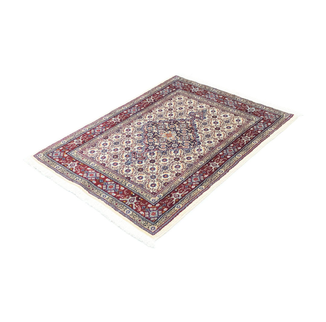 Hand Knotted Wool and Silk Red/Beige Indoor/Outdoor Rug