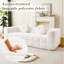 Canapé moderne désossé avec coussins décoratifs circulaires, tissu en polyester à poils longs texturé litchi doux pour la peau, tissu à carreaux-995629965-995629967-995629966