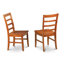 Chaises de salle à manger parfaites en bois massif à dossier échelle, ensemble de 2, Cappuccino-134024011-134024014