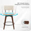 Tabouret de comptoir pivotant de 26 po avec siège et dossier incurvés en lin Mid-Century Ashwell-765424393