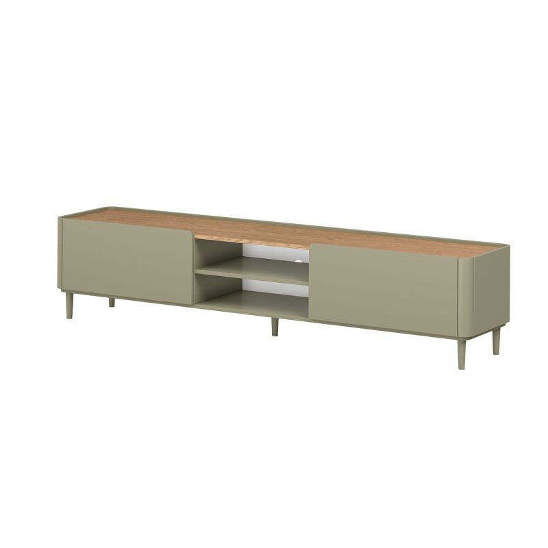 Blackett Unfinished TV Stand for TVs up to 77", 48 cm H x 220 cm L x 48 cm W, Green/Brown