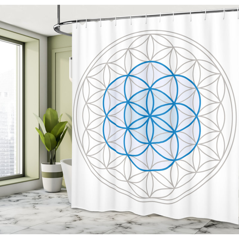 Floral Shower Curtain with Hooks Included, 70" H x 69" W