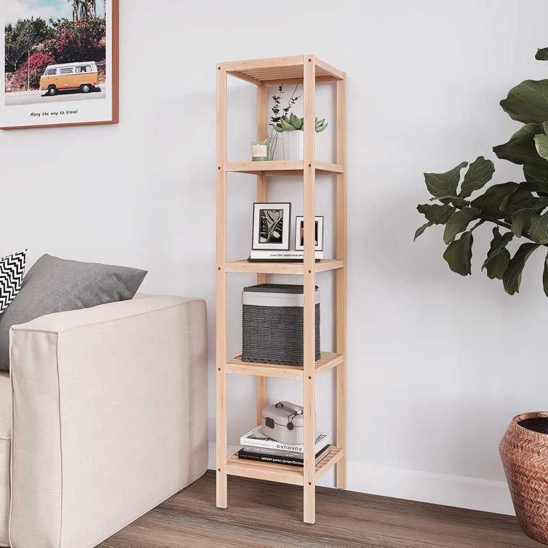 Tablette de rangement pour salle de bain, Naturel
